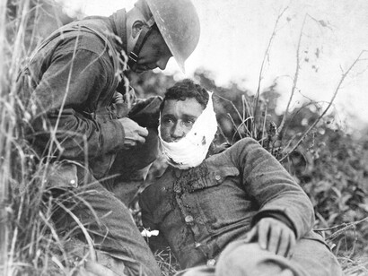 WWI: American soldiers at Varennes-en-Argonne, France, 1918