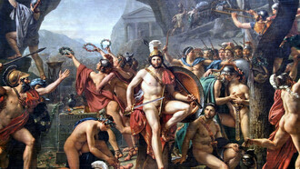 «Leónidas en las Termópilas», Jacques-Louis David: de la victoria de los griegos sobre los persas en las Guerras Médicas (narradas por Heródoto) surgiría toda una conceptualización acerca del valor de la libertad, el individuo y la democracia, finalmente plasmada en la célebre Oración Fúnebre de Pericles, cuando los atenienses recibieron a primeros caídos en la conflagración que finalmente desgarraría Grecia: la Guerra del Peloponeso