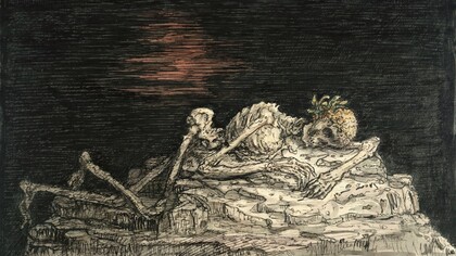 Alfred Kubin, Das Ende des Krieges, 1920, inchiostro e acquerello, 31,8 cm x 39,6 cm, Städtische Galerie im Lenbachhaus und Kunstbau München