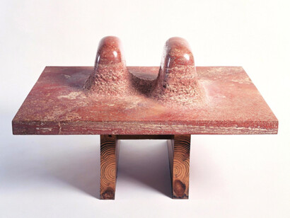 Isamu Noguchi, Double Red Mountain, 1969. Courtesy of Noguchi Museum