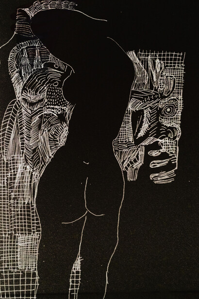 Jack G. Marshall, Nite, 2015, Pen on paper, 31 x 20 cm