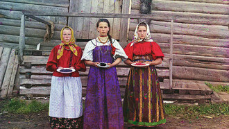 Sergei Mikhailovich Prokudin-Gorskii. Família russa no início do século XX