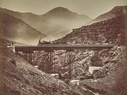 K. Diaz and E. Spencer’s photo studio, Santiago-Valparaiso railway line. Viaduct over the Los Makis Ravine. Chile, circa 1885. Courtesy of New  Tretyakov Gallery 