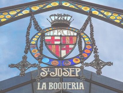 The Modernista arch designed by Antoni Falgueraat the central entrance to the market