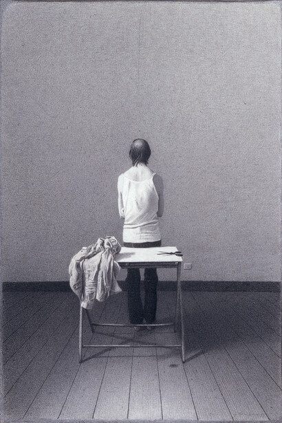 Gianfranco Ferroni, Autoritratto, matita su cartoncino, 49,5 x 33,5 cm, collezione privata 