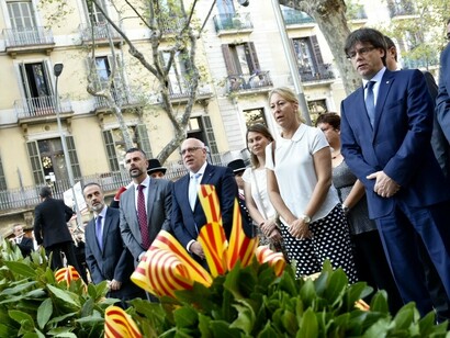 Carles Puigdemont en la celebración de la Diada