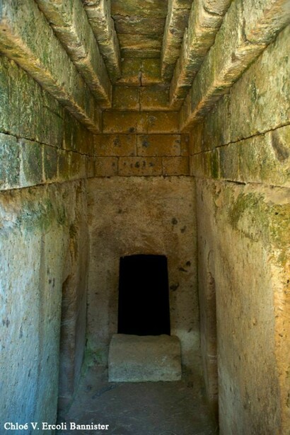 Inside a tomb. Necropolis of Cerveteri