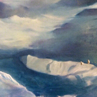 "If But All the Seas Rise Up" by Nancy Nesvet, Oil on canvas, 48" x 58". 