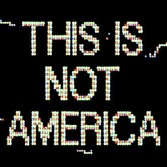 Alfredo Jaar, A logo for America [Digital animation commissioned by The public art fund for spectacolor sign, Times Square, New York, April 1987] (detail), 1987. Courtesy of Galerie Lelong