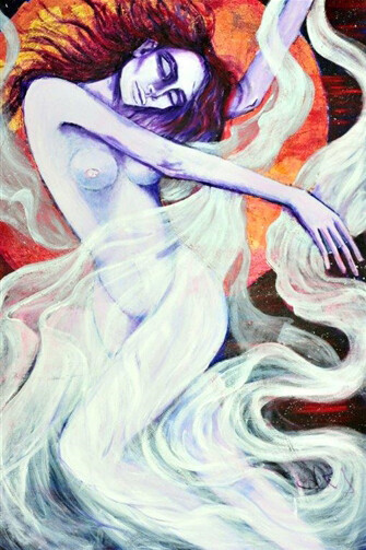 Anna Rita Alatan, Clouds..The Friends of our Dreams, Acrylic on Canvas, 47" x 39.5"