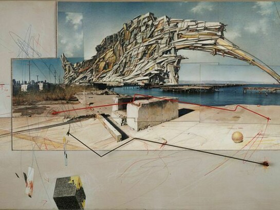 Lebbeus Woods, San Francisco Project: Inhabiting the Quake, Quake City, 1995