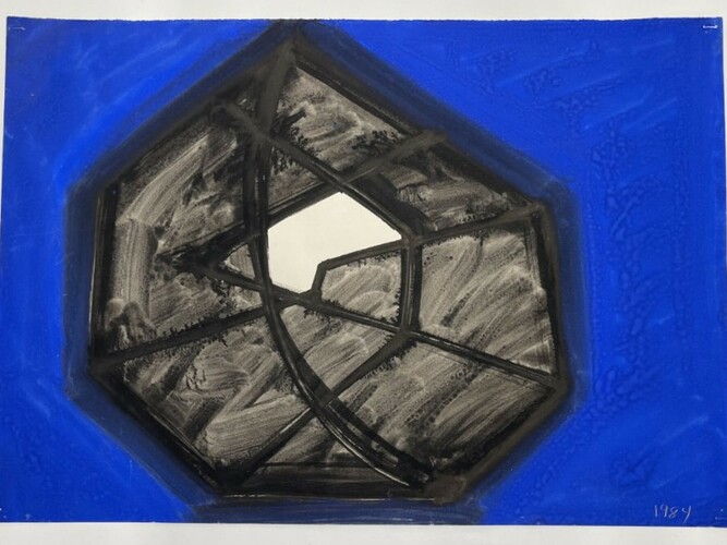 David Hayes, Study for Viaduct series, gouache on paper, 16x23 in