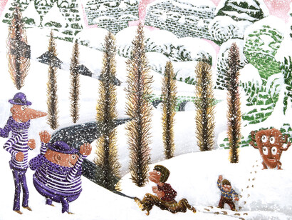 Hervé Di Rosa, Idoles d'hiver (détail), 2025. Avec l’aimable autorisation de la Galerie Templon