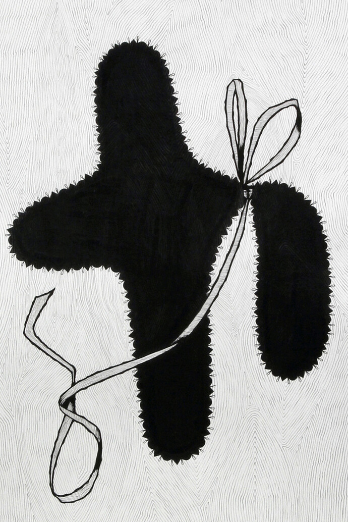 Alex Jovanovich, Sister, 2011, India ink and graphite on watercolor paper, 50.8 x 38.1 cm (20 x 15 in), AJ 1001, © Alex Jovanovich, Courtesy Galerie Thaddaeus Ropac Paris · Salzburg, Foto: Artist’s Studio  
