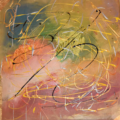 FARBENSTUECK, Balance, Acrylic on Canvas, 23.5" x 23.5"