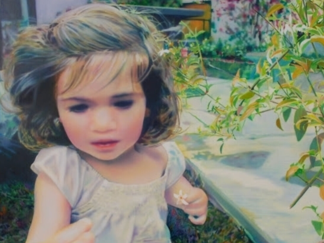 Christoph Schmidberger, Little Girl with Flower, 2011. Courtesy of Mark Moore Fine Art
