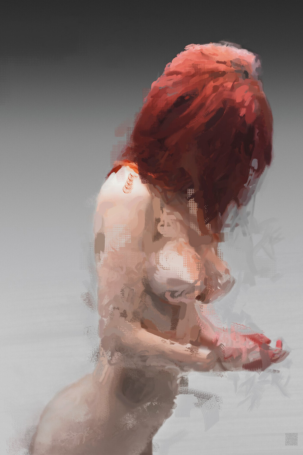 Gary Kaleda, Crimson Me, 2010, digital painting, 28 x 35 inches