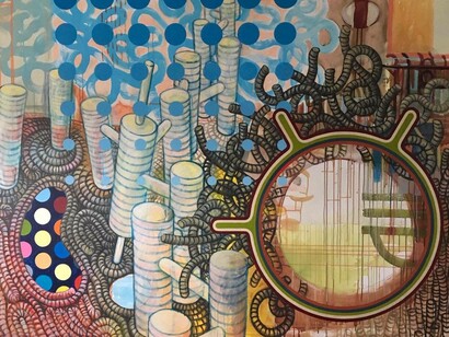 The architecture of indifference, 220 x 140cm, acrylic on canvas