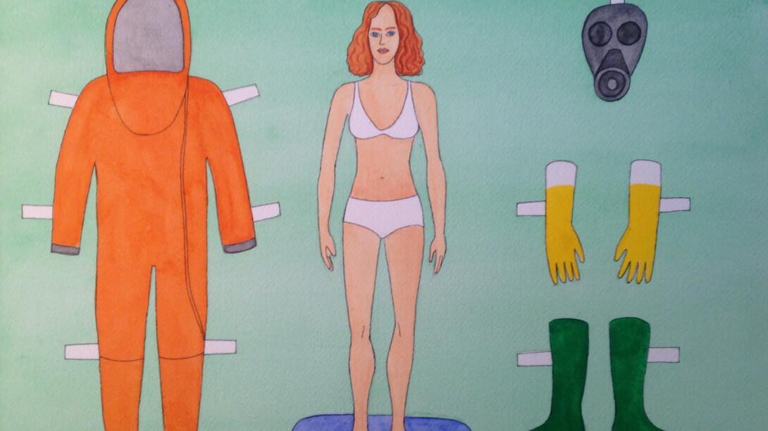 Patricia Fabricant, Kaci Hickox, 2015, Gouache on paper, 12 x 16 in.