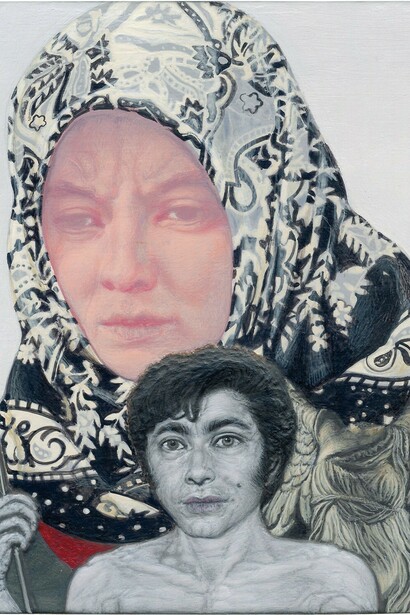 Emmanouil Bitsakis, Mystic Victory, 2014, acrylic on cardboard, 12.5 Χ 9.5 cm, Courtesy Kalfayan Galleries, Athens - Thessaloniki

