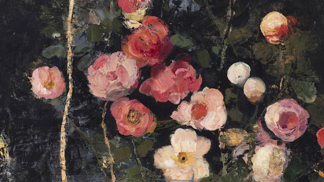ĠOXWA, Variation of Flowers, Oil and wax on canvas, 39½" x 39½" (100 x 100cm)