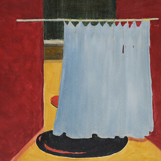 CK Rajan, Blood under the curtain (detail), 1994. Courtesy of Galerie Mirchandani + Steinruecke