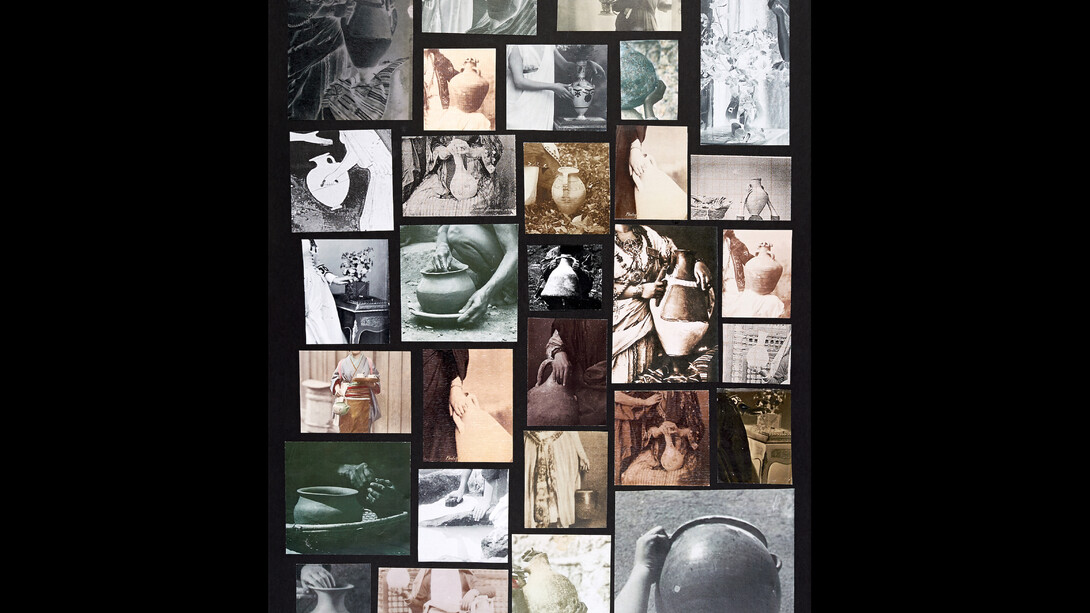 Collage VIII of XXII
Medium: Leporello sculpture made up of 22 collages on archival mount board comprised of postcards, paper, card, photocopies. Dimension of Work: Leporello sculpture 700x37 cm;
each collage 50 X 37 cm.
© Alinka Echeverría, 2015