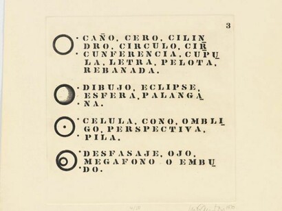 Luis Camnitzer, Dictionary 3, 1970, Eau-forte, 70,4 x 69,3 cm, Edition 4/5, Courtesy Alexander Gray Associates, New York