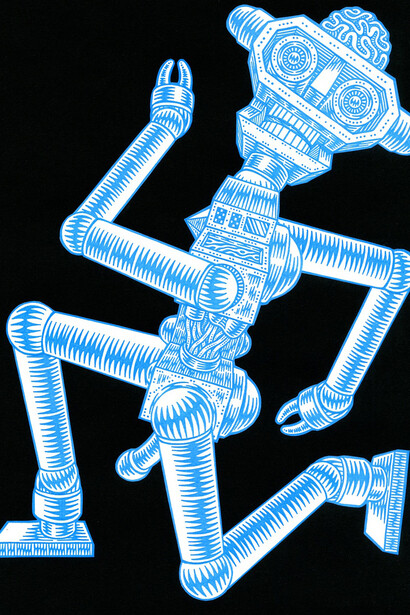 Prof. Bad Trip (Gianluca Lerici), Tavole per robota (dettaglio), 2003. Cortesia di Mart