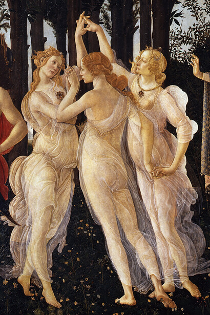 Sandro Botticelli; Alegoría de la primavera, c. 1478, Galería Uffizi, Florencia, Italia (detalle)