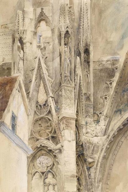 John Ruskin, Entrance of the Cathedral of Rouen, detail