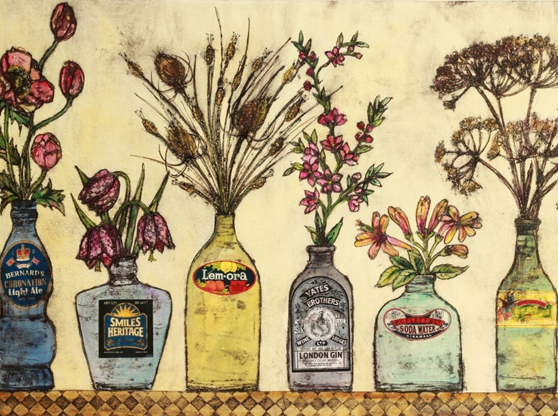 Vicky Oldfield, Hedgegrow Flowers, collagraph