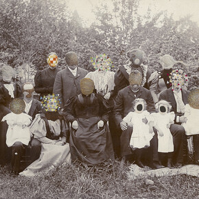 Tom Butler, The Frosts, 2014, Gouache on Albumen print, 30.5 x 25.4 cm