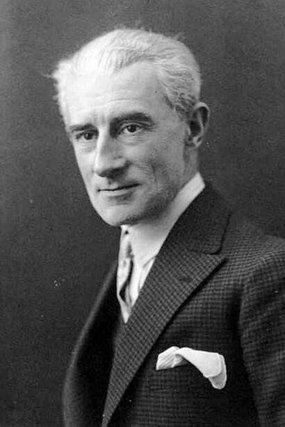 Un primo piano del compositore Maurice Ravel