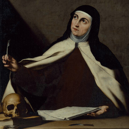 Santa Teresa (Gotarrendura, Ávila, 1515; Alba de Tormes, Salamanca, 1582). Autora de una obra literaria cumbre de la mística. Doctora de la Iglesia