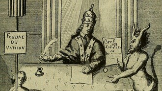 Caricatura publicada en el libro "Símbolo y sátira en la revolución francesa", Ernest Flagg, 1912