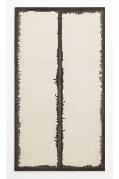 Chung Chang-Sup, "Return 77-M”, 1977, Mixed media on paper, 197 x 110 cm / 77 1/2 x 43 1/4 inches, Courtesy Galerie Perrotin