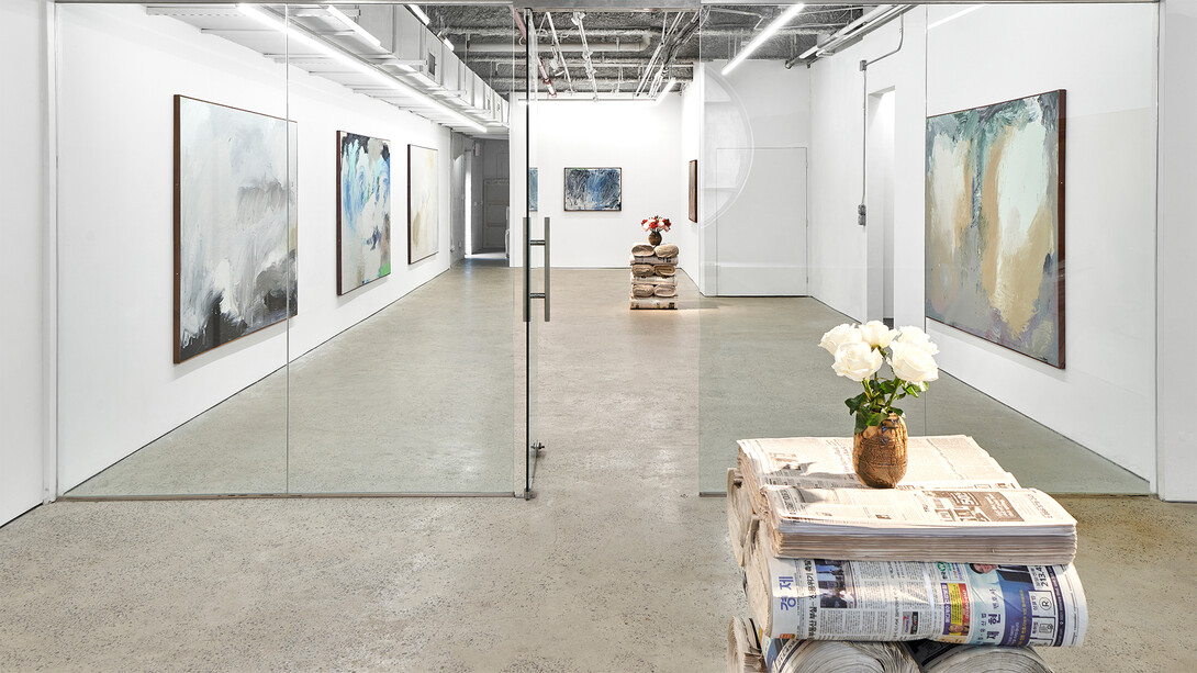 Thomas McDonell, Figueroa St. paintings, exhibition view. Courtesy of Europa Gallery