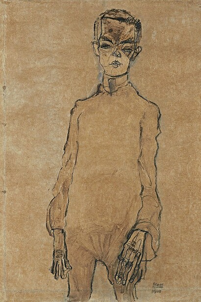 Autoritratto, Egon Schiele, 1910