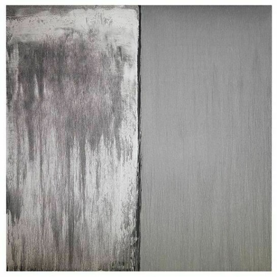 Pat Steir, Silver and White, 2013, Oil on canvas, 11 x 11 feet, 132 x 132 inches, 335.3 x 335.3 centimeters