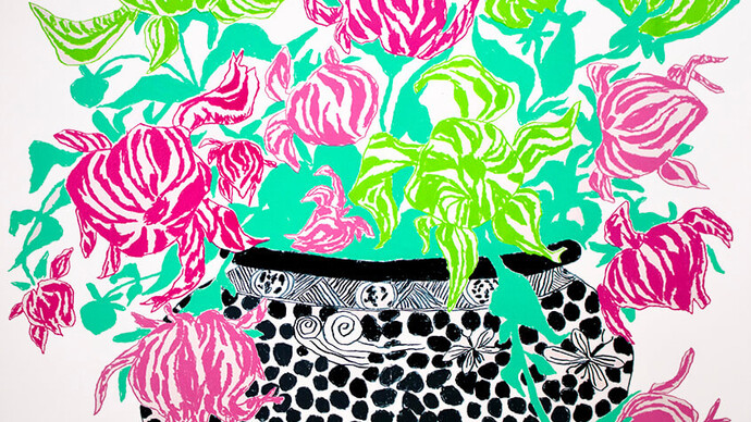 Oisín Byrne, Black green cut flowers (detail), 2026. Courtesy of So Fine Art Editions