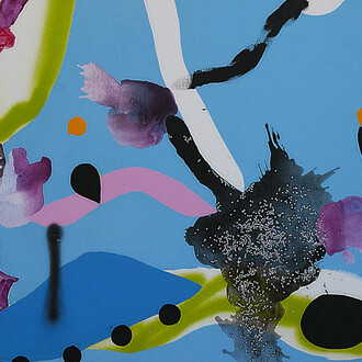 Caterina Silva, After the drowning (detail), acrylic, spraypaint, oil, water soluble oil and glitter on linen, 140 x 200 cm, 2015