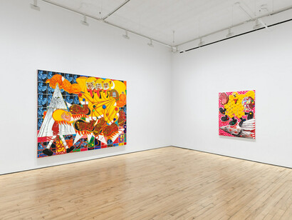 Trenton Doyle Hancock, Torpedoboy and the revisionist mystery, exhibition view. Courtesy of James Cohan Gallery
