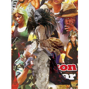 Marcia Kure, Ethnographica VII: Dowager, 2015, Collage on Arches HP watercolor paper, 300LB, 24 x 18 in. Courtesy: Susan Inglett Gallery, NYC.