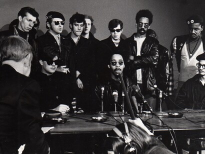 The Black Panthers and Young Patriots hold a press conference in 1969