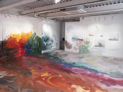 Austin Fields and Pàulla Scàvazzini, Between Utopias and the abyss, exhibition view. Courtesy of Kaliner Gallery