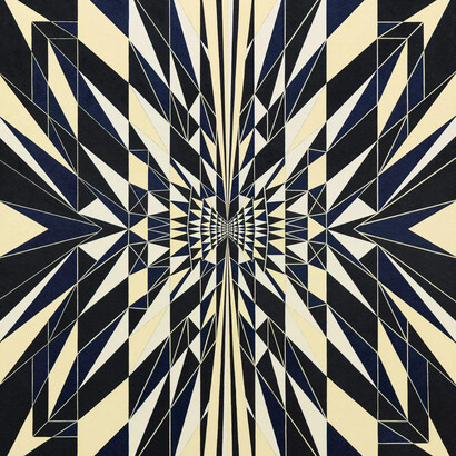 Brooklin A. Soumahoro, Untitled (Window, Blk/Ble/Wht, 1.26), 2026. Courtesy of Kamel Mennour Gallery
