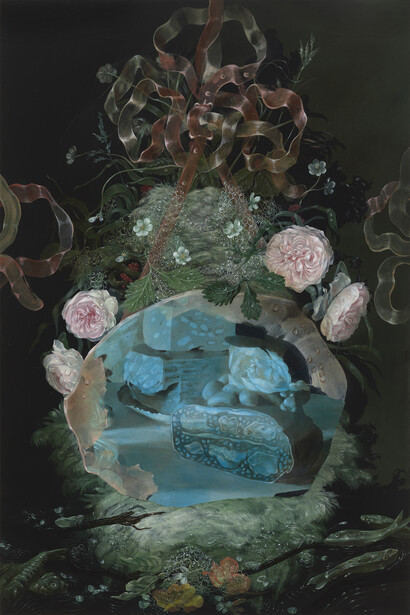 Nicole Duennebier, Old Joy (3), 2023. Acrylic on panel, 76.20h x 50.80w x 3.81d cm, 30h x 20w x 1.50d in. Courtesy of Nicodim Gallery