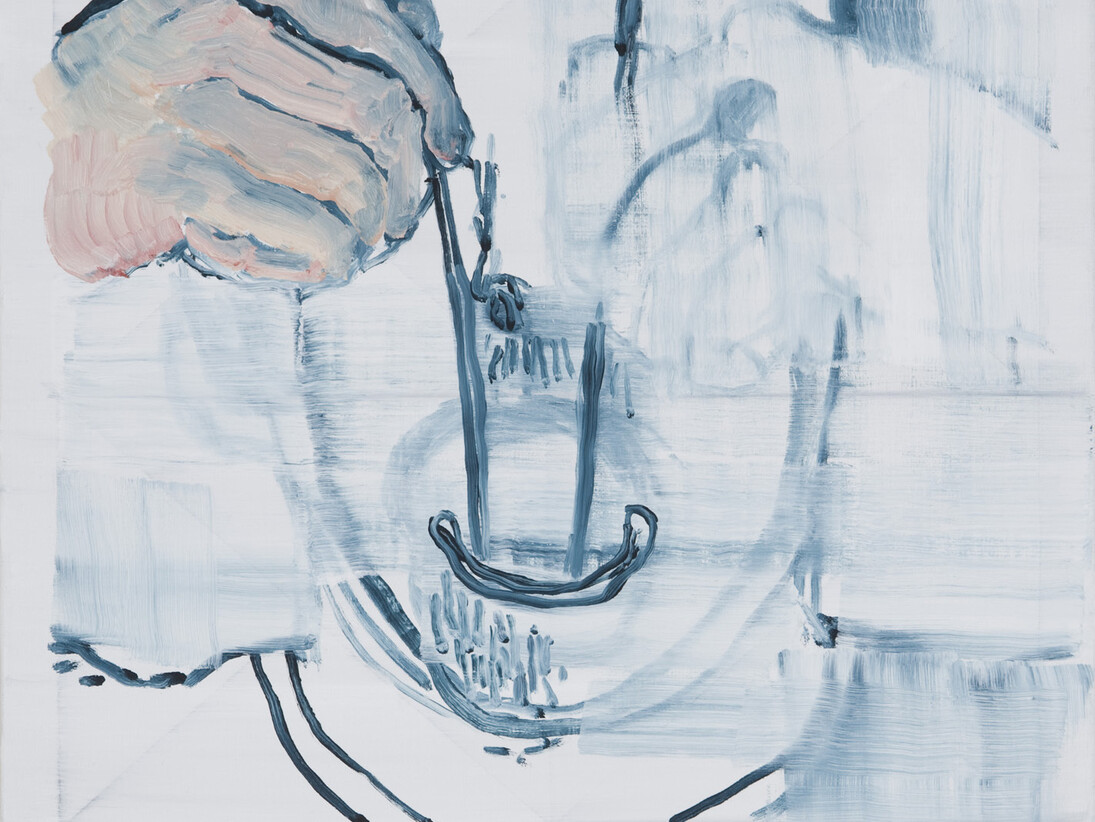 Bernard Gaube, Mains + visage 2, 2011, oil on canvas, 46 x 37 cm (detail)