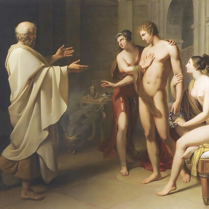Socrates reproaching Alcibiades, Anton Petter